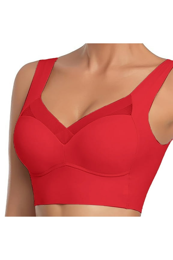 Women's Large Strapless Lace Tank Top Underwear Thin Side Fold Side Gather Adjustable Bra Sports Bra Low Support