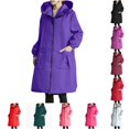 thumbnail image 1 of Tanghaowl Women's Lightweight Casual Jacket Outdoor Work Coat with Zip Front and Hooded Style for Spring Fall Layering Comfortable Loose Fit Purple XXXL, 1 of 7