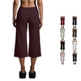 thumbnail image 1 of Tanghaowl Women's Pants, Women Casual Capri Pants High Waist Straight Leg Lifting Workout Yoga Stretchy Wide Trousers for Gym Running XL, 1 of 9