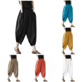 thumbnail image 1 of Tanghaowl Women's Pants, Women Casual Summer Balloon Pants Elastic Waistband Loose Fit Trousers Black XXL, 1 of 5