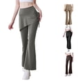 thumbnail image 1 of Tanghaowl Women's Pants, Women's Casual High Waist Yoga Flare Pants with Stretch Bootcut Legging for Daily Workout Campus Grey S, 1 of 5