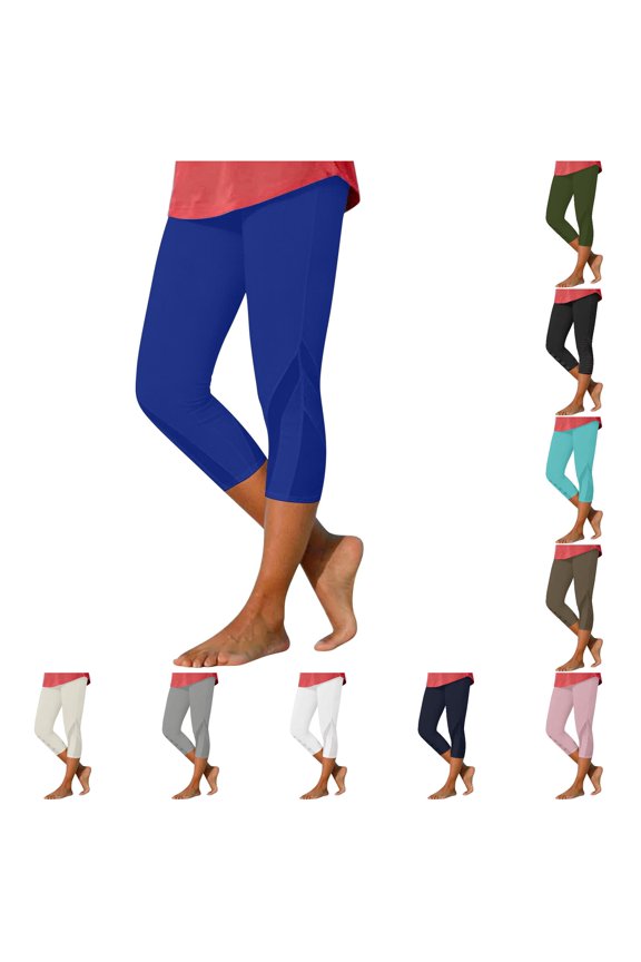 Women's Pants, Women's Casual Mesh Capri Pants Fashionable Sporty Wear Soft Stretch Ankle Length Trousers For Everyday Comfort Blue M