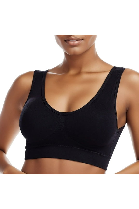 Women's Seamless MID Solid Color Sports Bra With Removable Bra Pad Swim Bras for Women