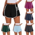 thumbnail image 1 of Tanghaowl Women's Shorts, Women's Running Shorts High Waisted Athletic Pleated Contrast Color Short Black S, 1 of 9