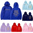 thumbnail image 1 of Tanghaowl Women's Sweatshirt Casual Reversible Letter Print Long Sleeve Hoodie with Pocket and Soft Breathable Material Blue1 XL, 1 of 4