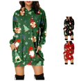 thumbnail image 1 of Tanghaowl Women's Sweatshirt Christmas Print Long Hoodie Casual Hoodie Dress for Holiday Comfort and Style Green M, 1 of 6