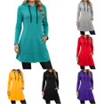 thumbnail image 1 of Tanghaowl Women's Sweatshirt Hoodies Sweatshirts Casual Long Sleeve Pocket Hoodie Dress for Fall Winter with Cozy Fit Blue XL, 1 of 8