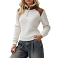 thumbnail image 1 of Tanghaowl Women's Sweatshirt Printed Pullover Sweatshirt Long Sleeve Crewneck Casual Comfortable Blouse for Daily Wear and Outfits White L, 1 of 5