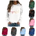 thumbnail image 1 of Tanghaowl Women's Sweatshirts Daily Home Outdoor Workout Long Sleeve O Neck T Shirt Top Solid Sweatshirt Streetwear White XL, 1 of 4