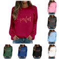 thumbnail image 1 of Tanghaowl Women's Sweatshirts Daily Home Outdoor Workout Long Sleeve O Neck T Shirt Top Solid Sweatshirt Streetwear XL, 1 of 4