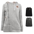 thumbnail image 1 of Tanghaowl Women's Sweatshirts Loose Sleeve Casual Pullover Hoodie Zipper Drawstring Shirt Long Coat with Cozy Warm Fabric Grey S, 1 of 4