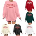 thumbnail image 1 of Tanghaowl Women's Sweatshirts Print Casual Crewneck Pullover Sweatshirt Festive Holiday Cozy Soft Warm Top for Winter Outfit Fashion Pink M, 1 of 4