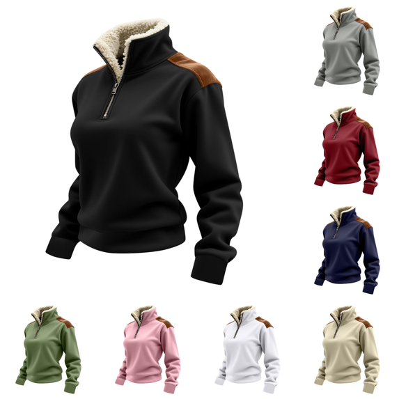 Tanghaowl Women's Sweatshirts Stylish Round Neck Printed Casual T Shirt Comfortable Outfit with Jeans and Sneakers Winter Soft Fabric Black XL