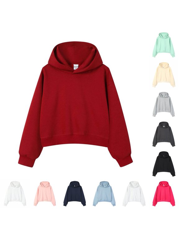 Women's Sweatshirts Unisex Double Layer Full Hooded Zipper Sweatshirt Streetwear Casual Pullover Jacket with Adjustable Drawstring S