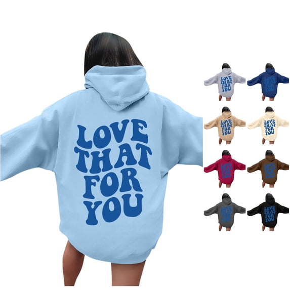 Tanghaowl Women's Sweatshirts Zip Up Hoodie with Long Sleeve Pullover with Drawstring Pocket Casual Sports Light Blue XL