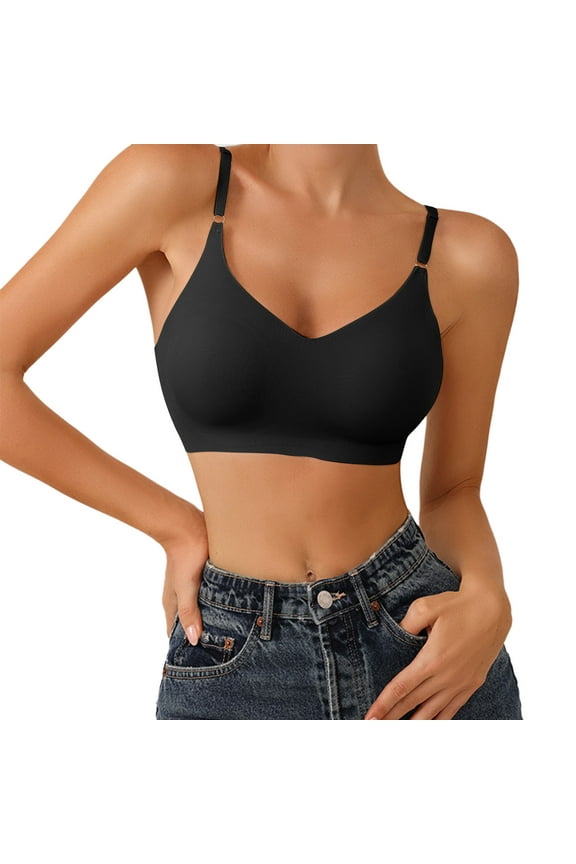 Womens Comfort Lightly Lined Seamless Wireless Triangle Bralette Bra Womens Bras Comfortable Wide Band