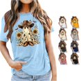 thumbnail image 1 of Yuhangmm Womens Halloween Shirts T Shirt with Cute Graphics Soft Round Neck Casual Tee for Daily Lightweight Top with Playful Design Light Blue XXL, 1 of 4