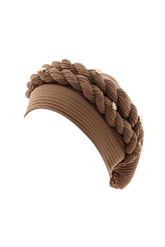 Womens Hat Fashion Women Beading Braid Hat Ruffle Cancer Wrap Cap Sleep Caps Satin Lined Hair Bonnets Bucket Hat Construction