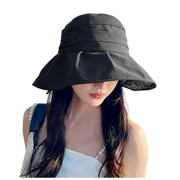 Tanghaowl Womens Hat Ladies Summer Outdoor Sunshade Outing Beach Large Brim Bow Fisherman Hat Bucket Hat Children