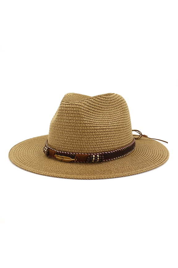 Womens Hat Men Women Retro Western Cowboy Riding Hat Leather Belt Wide Cap Hat Boar Hat