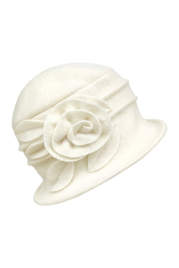 Womens Hat Vintage Floral Wool Cloche Hat For Women 1920s Winter Accessory Elegant Winter Headwear Men's Cool Bucket Hat