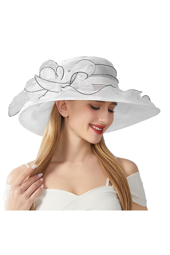 Womens Hat Womens Summer Dress Hat Wide Leaf Flower Bridal Shower Hat Sun Hats Beach Hat Hats for Large Heads Women Extra Large