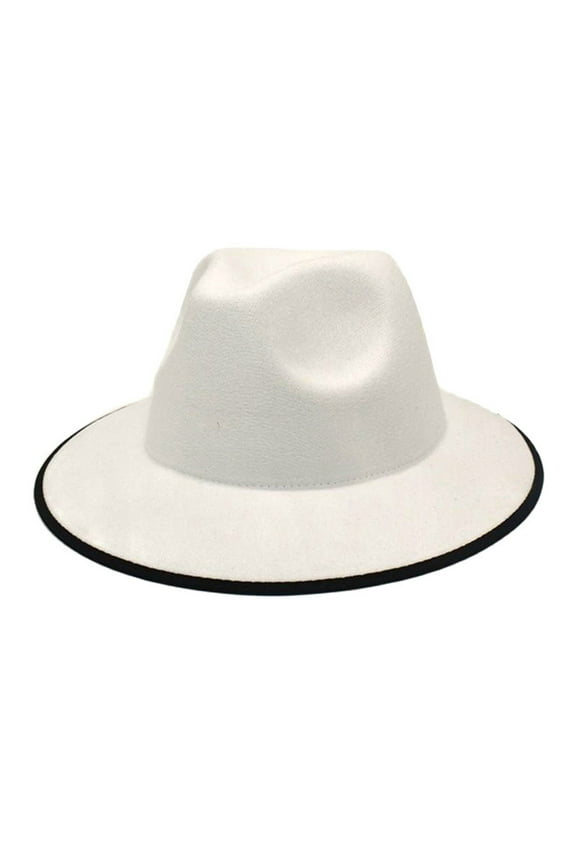 Womens Hat Woolen Top Hat Two Color Edging Hat Womens Flat Brimmed Jazz Hat Mens European And Popular Two Color Hats Floppy Hat Kids