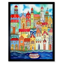 Tangier Morocco Folk Art Art Print Framed Poster Wall Decor 12x16 inch