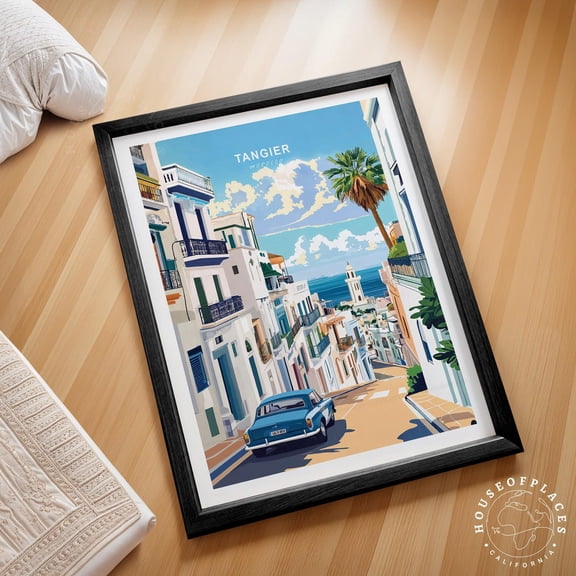 Tangier Morocco Historic Medina Coastal City Wall Art Print, Unframed Paper Poster 8x10in