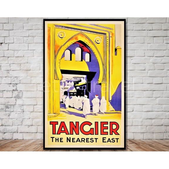Tangier Morocco Travel Poster, Unframed Paper Poster 8x10in