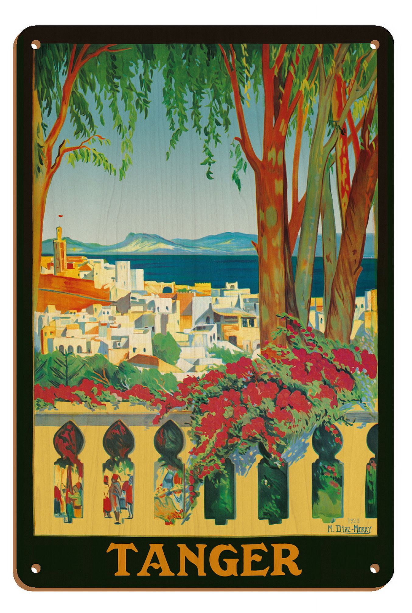 Tangier Signs Tangier (Tanger) Morocco - Vintage Travel Poster by Manuel Diaz Merry c ...