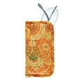 thumbnail image 1 of 7.25" Tangiers Orange Paisley 100% Cotton Quilted Eyeglass Case, 1 of 3