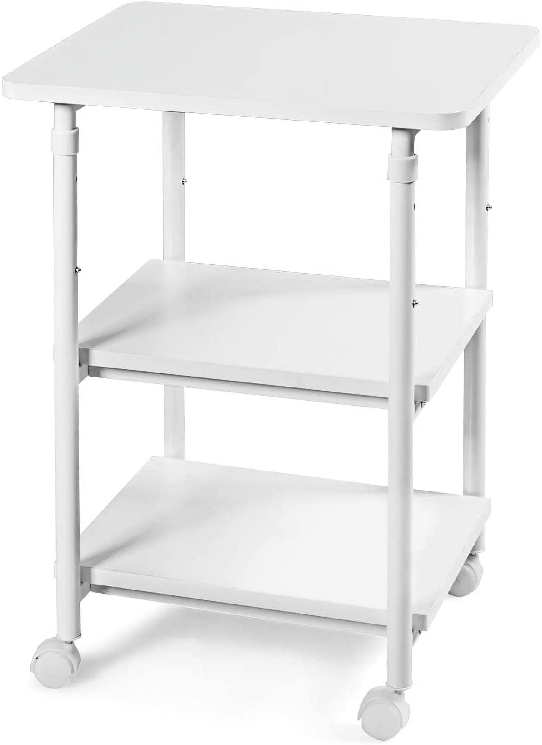 Mobile Machine Stand Tangkula 3-Tier Adjustable Printer Stand, Rolling Printer Cart with 2 ...