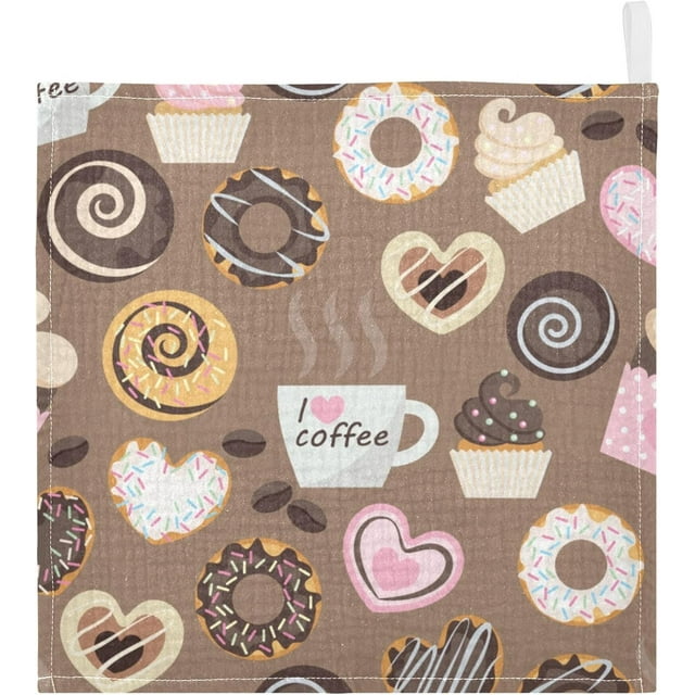Tangkunup Coffee and Desserts Baby Washcloths 12 X 12 Inch, Muslin