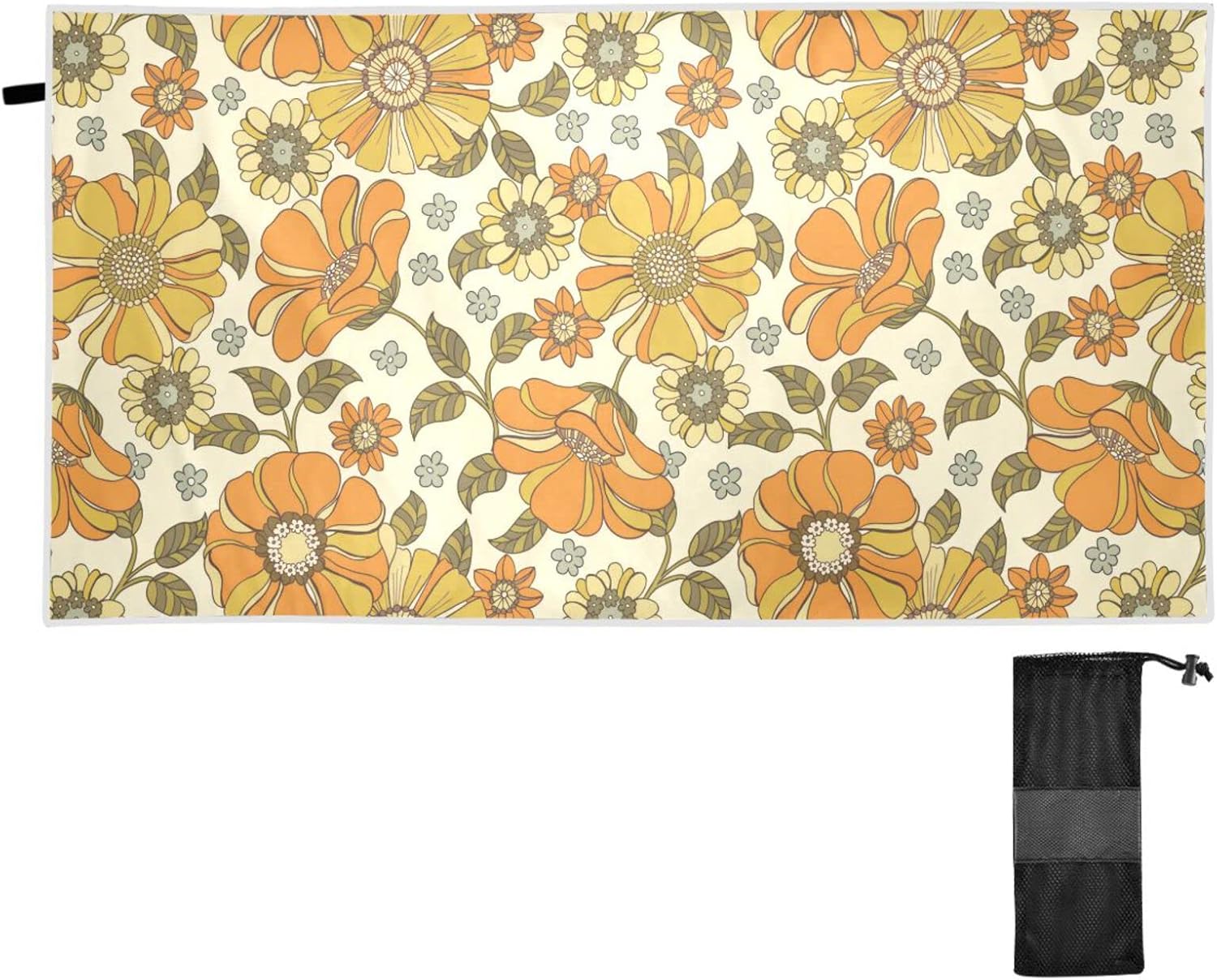 Tangkunup Quick Dry Beach Towel Large 30" x 60", Large Floral Packable