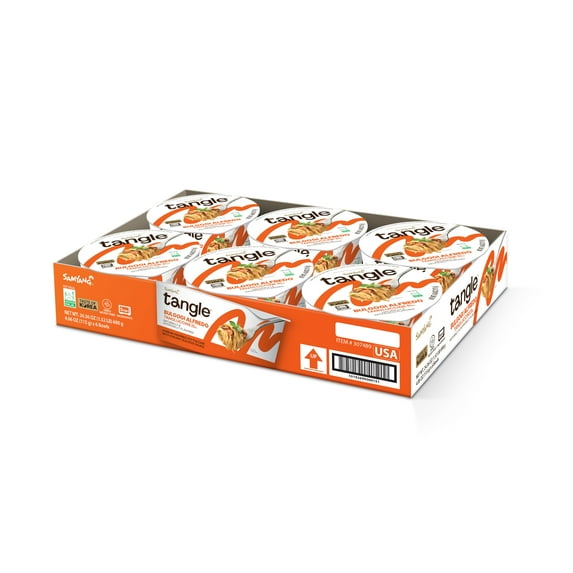 Tangle Bulgogi Alfredo Tangluccine, Instant pasta, microwaveable (Big Bowl 4.06 OZ Pack of 6)