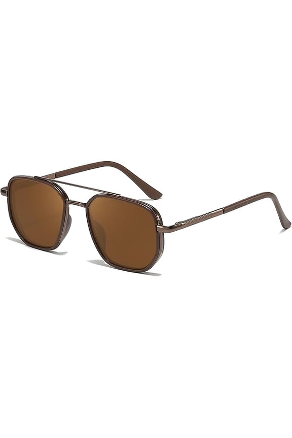 Tangle Free Aviator Sunglasses for Women Square Frame With Double Bridge Sun Glasses for Driving &Traveling