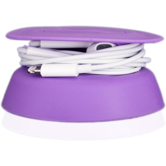 - Tangle-Free Earphone/Earbud Case, Compact Storage System, Silicone (Purple, Set of 1)
