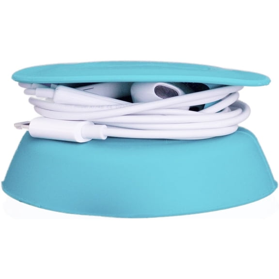 - Tangle-Free Earphone/Earbud Case, Compact Storage System, Silicone (Teal, Set of 1)