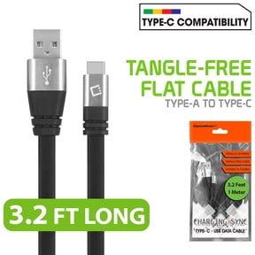 Tangle-Free Standard 3.2ft (1m) USB-A to USB-C Charging Sync and Data Cable for Samsung Galaxy Note 8, Galaxy S8, S8 Plus and Other Android Devices.