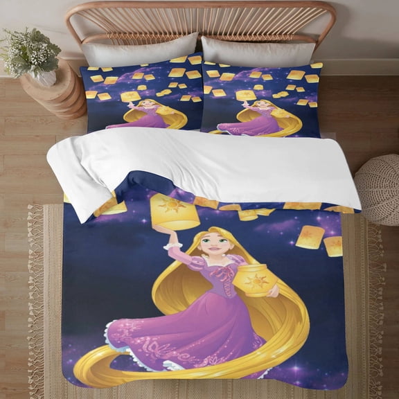 Tangled 228*228CM Three Piece Bedding Set Include 1 Tangled Theme Duvet and 2 Pillowcase