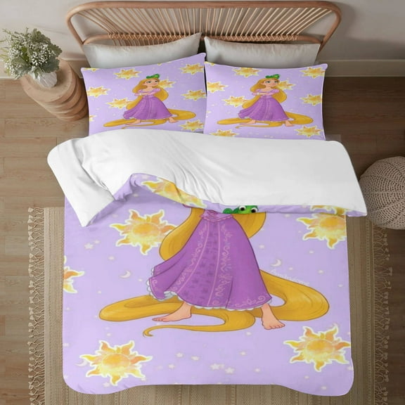 Tangled 228*228CM Three Piece Bedding Set Include 1 Tangled Theme Duvet and 2 Pillowcase