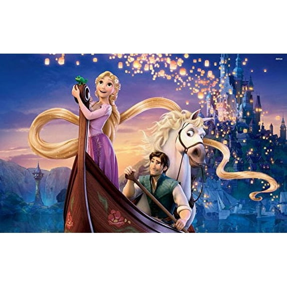 Tangled Birthday Edible Image Cake Topper For Quarter Sheet Cake By ...