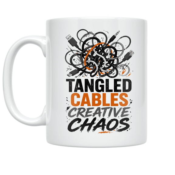 Tangled Cables Creative Chaos - Tech Enthusiast - 11 oz Ceramic Coffee Mug