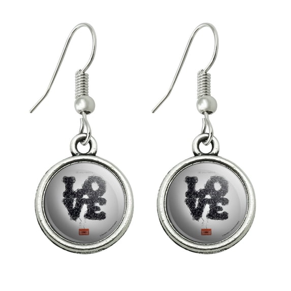 Tangled Cassette Tape All You Need is Love Novelty Dangling Drop Charm Earrings
