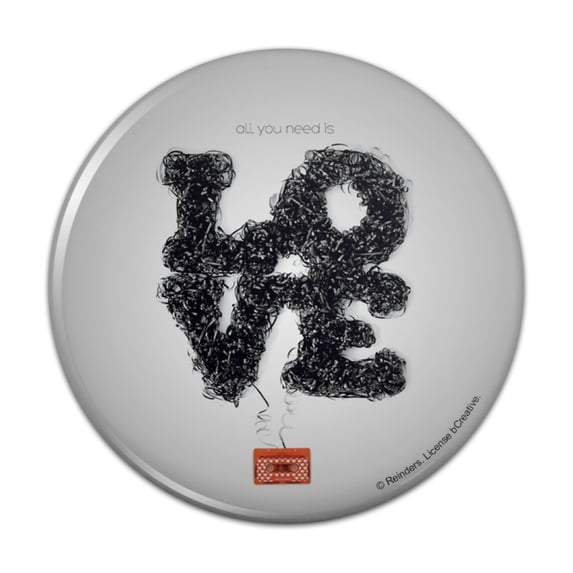 Tangled Cassette Tape All You Need is Love Pinback Button Pin