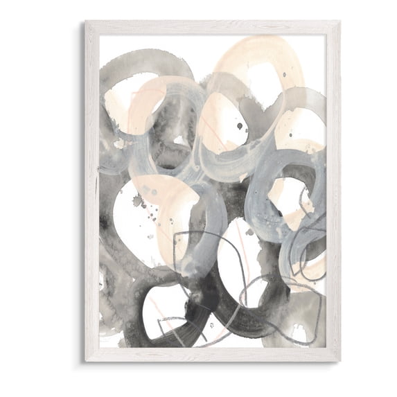 Tangled Circuit I - Barnwood Framed Canvas - 17 x 20 - White