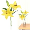 thumbnail image 1 of Tangled Flower, Artificial Lily Bouquet Yellow 2 Heads per Stem, Lifelike Simulation Flower for Wedding, Home, and Spring Decoration, UV Resistant Faux Plant, 1 of 9