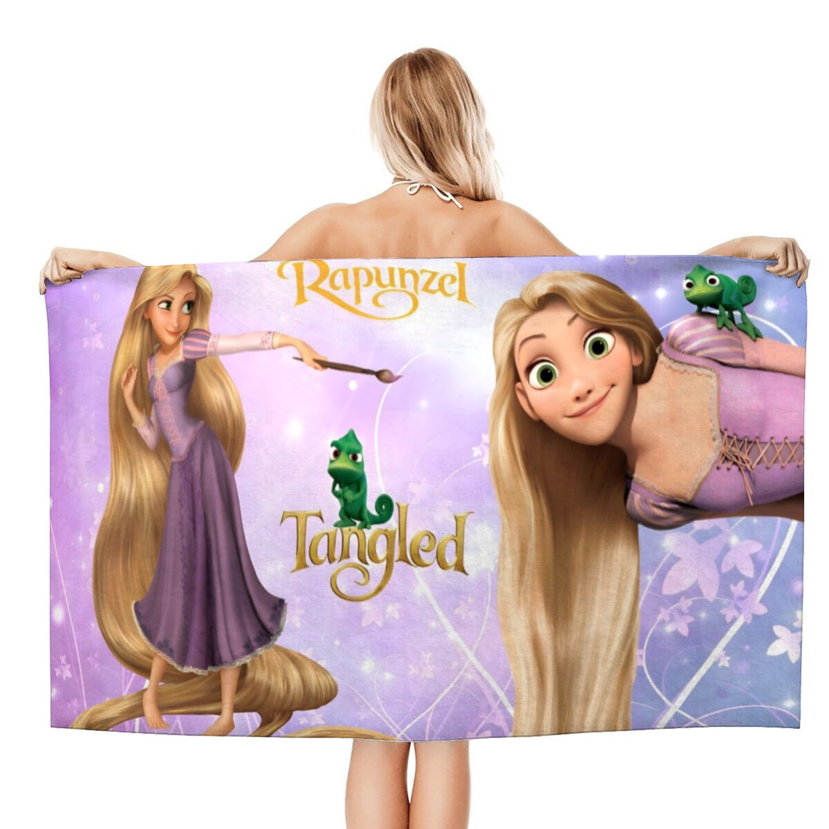 Tangled Long Hair-theme Gifts Quick-dry Beach Towel for Women Girl Birthday Inspired Fan Bath Outdoor Music Lover30.7 x 71in（78 X 180 CM）