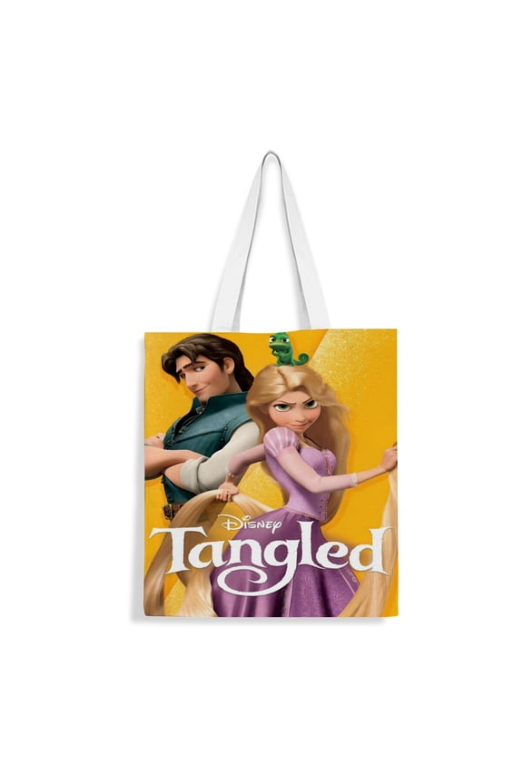 Tangled Long Hair-theme canvas Tote Bag for Women Aesthetic Shopping Grocery Reusable Bags with Inner Zipper Women Gift 13.8 x 15.8 inches35x40cm